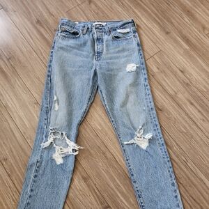 Levi's Light Blue Distressed Jeans
